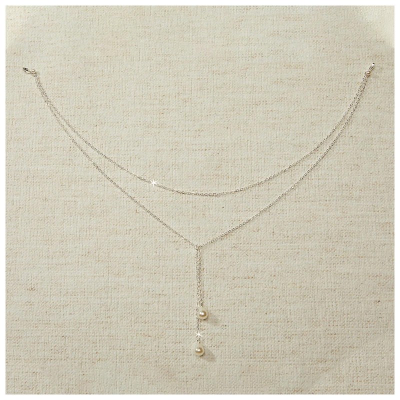 Simple Summer Beach Pearl Bead Back Chain for Backless Dress
