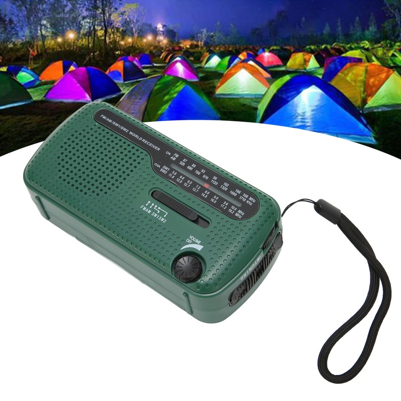 Hand Crank Solar Radio AM FM SW1 SW2 Camping LED