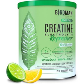 BIRDMAN Creatine Refresher | Creatina Monohidratada con Electrolitos y Magnesio | Sin Azúcar, Sin Calorías | Vitaminas | Sabor Limón | 30 Porciones | 