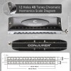 CONJURER Chromatic Harmonica Valveless 12 Hole Stainless Steel Mouth Organ