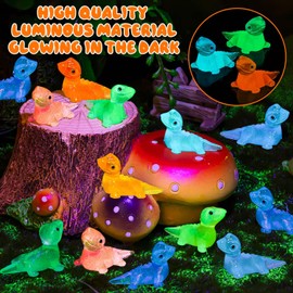 SYWHXY 144PCS Luminous Mini Resin Lizards Cute Lizard Figures Glow in The Dark, Tiny Lizards Animal Miniature for DIY Micro Moss Landscape Crafts Dollhouses Potted Plants Hidden Games