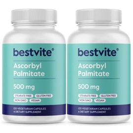 BESTVITE Ascorbyl Palmitate 500mg (240 Vegetarian Capsules) (2-Pack) - No Stearates - No Fillers - No Flow Agents