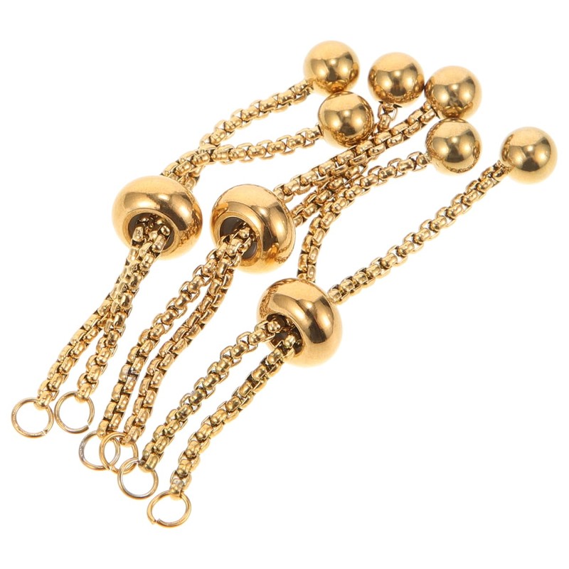 Sewroro 3pcs Adjustable Bracelet Slider Extender Chains Stainless Steel Bracelet