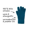 FosterNatur, Women's Wool Gloves / Finger Gloves, 100% Wool Extra