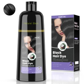 Mokasakiso Black Hair Dye Shampoo, Hair Color Shampoo 3 in 1, Semi-Permanent Gray Hair Coverage for Woman & Man