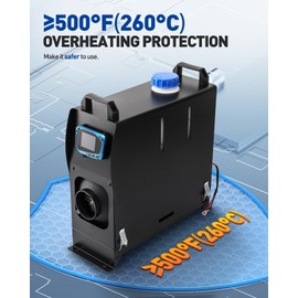 KYX Diesel Air Car Auxiliary Heater All-in-One Auxiliary Heater Diesel 5KW 12V Diesel Heater Fast Heating with Improved LCD Switch Display and Remote Control for Motorhome, Garage (Black)