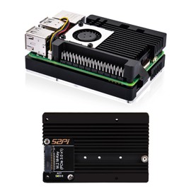 GeeekPi Armor Case with CN01 M.2 M-Key PCIe 3.0 Adapter for Raspberry Pi 5, Support M.2 NVMe SSD 2230/2242/2260/2280