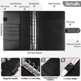 100 Envelope Challenge Binder, Black Saving Challenge Binder, Cash Binder, Savings Binder, Money Saving Envelope for School, Home, Office