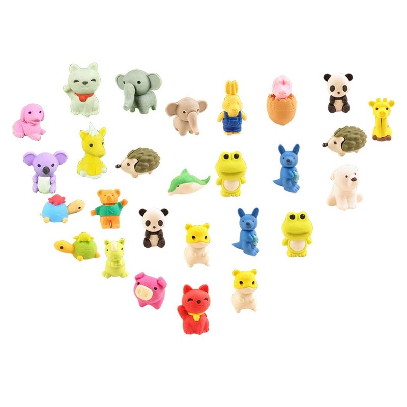 Ranvi 30PCS Animal Kids Erasers, Mini Puzzle Pencil Erasers Used