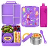 WAKSOX Bento Lunch Box for Kids Lunch Containers 4 Compartments