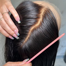 Carrotor Bye Bye Knots Glueless Wig13x6 Lace Frontal Wigs Human Hair Pre Plucked 180% Density Invisible HD Glueless Pre Plucked Bleached Knots Lace Front Wig With Adjustable Band (18inches)