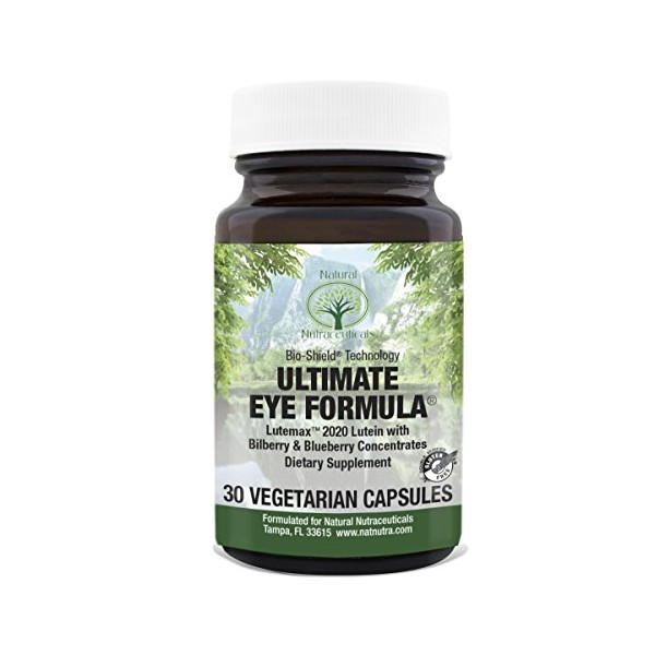 Natural Nutra Ultimate Eye Health Vitamins with Lutemax™ 2020, Lens and Retina Supplement, Improves Day and Night Vision, Healthy Macula, Reduces Eye Fatigue, Bilberry Extract, 30 Capsule