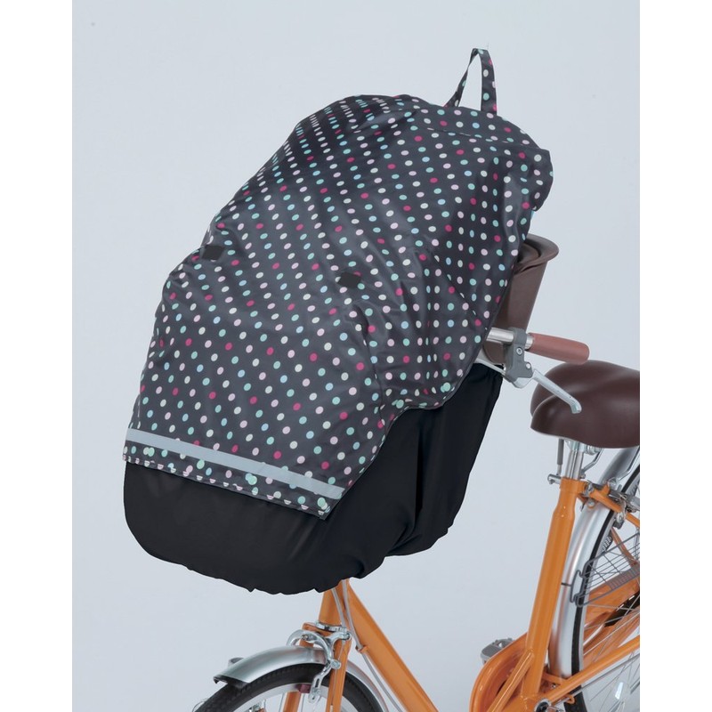Kawasumi Seisakusho KW-747BD/BK Bicycle Front Child Cover, Black/Color Dot