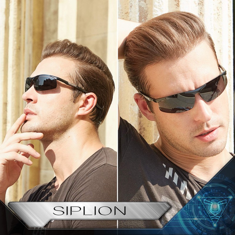 SIPLION Men's Sunglasses Polarized Sport Glasses for golf fishing driving