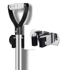 Scoop Holder Mop Holder Garage Storage Scoop Holder Wall Mount Heavy Duty Stainless Steel Broom Home Garden (Black)