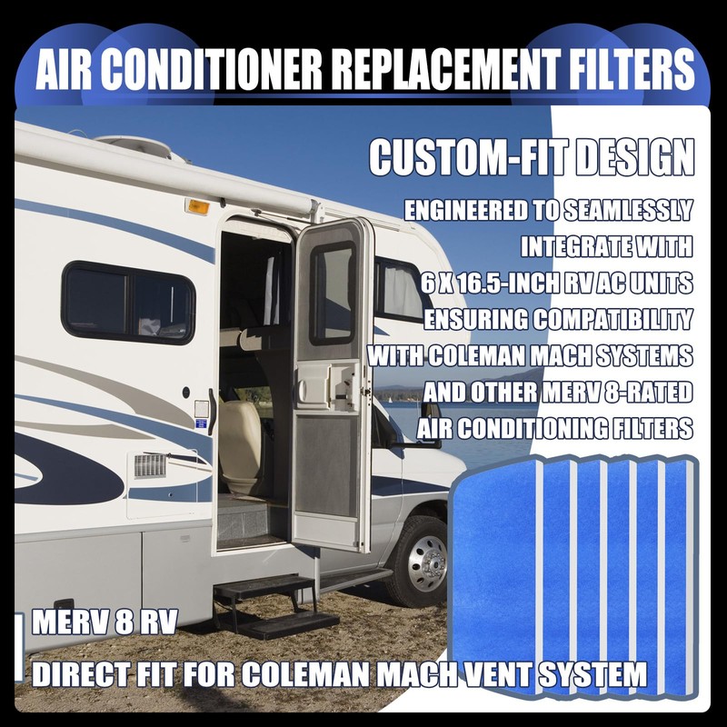 6 Pack 6x16 Inch MERV 8 RV Air Conditioner Replacement