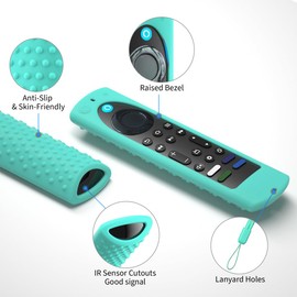3pcs 6.4 Inch Silicone Cover Compatible with Fire TV Stick 4K Max 2nd gen 2023 Remote Control Case, Toshiba/Insignia Smart TV Remote Silicone Case Cover Anti-Slip Sleeve with Lanyard