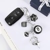 8 Ball Dice Keychain, Black Cute Key Chain for Women