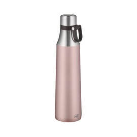 alfi City Bottle Loop 700 ml, Pink, Stainless Steel Drinking Bottle with Carry Strap, Robust Thermal Flask, Leak-Proof, Keeps Cold for 16 Hours, Completely Leak-Proof, Carbonated Bottle, Dishwasher
