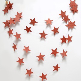 WUMUZAI Star Garland 20M Hanging Stars Decoration Paper Glitter Star Garland Banner String Streamers for Birthday Baby Shower Christmas Party Wedding Holiday Decoration Glitter