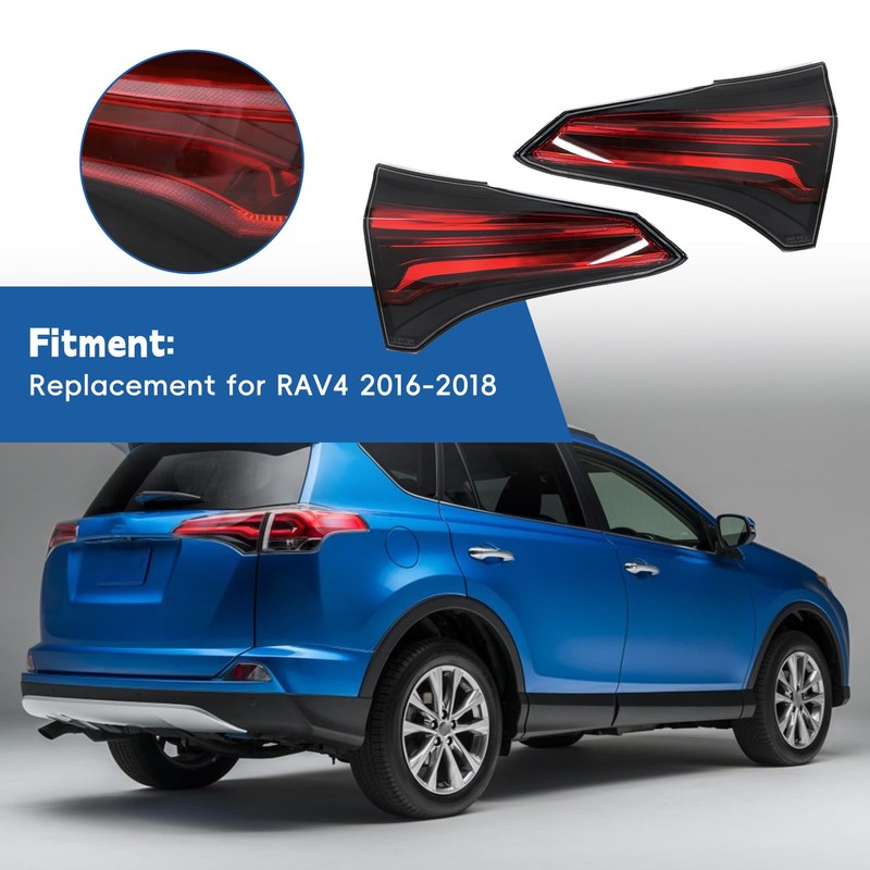 Rear Inner Tail Lights Assembly Replacement for Toyota RAV4 2016-2018