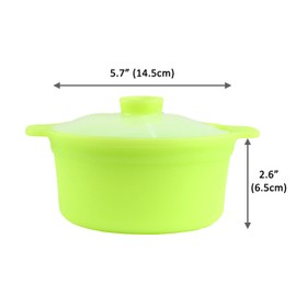 Set of 2, Microwave Silicone Steamer Pot with Handle & Lid – 600ml Nonstick Kitchen Container for Steaming Eggs, Veggies, Porridge & Leftovers, Dishwasher & Oven Safe, Easy Clean, Made in Korea