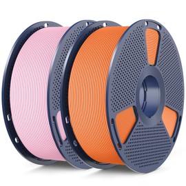 SUNLU High Speed PLA Classic 3D Filament 1.75mm,600mm/s High Toughness PLA Filament,Matte texture No-Tangling,Fit Most FDM Printers,Dimensional Accuracy +/- 0.02mm, 2kg Spool(Sunny Orange+Sakura Pink)