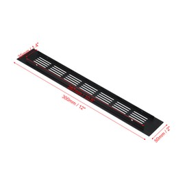 PATIKIL 12 x 2 Inch Door Air Vent Cover, 2pcs Aluminum Grille Ventilation Cover Louvered with Mounting Screws for Cabinet Wardrobe Door, Black