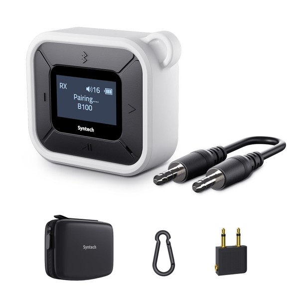 Syntech Airplane Bluetooth Transmitter Receiver for Airpods or Headphones, LED