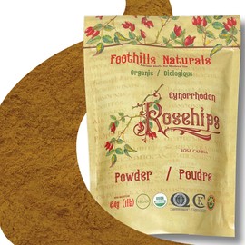Foothills Naturals Rosehips Powder Organic - 1Lb (454g) 400+ Servings, Antioxidants, Cosmetics