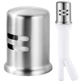 Dishwasher Air Gap Cover, Dishwasher Air Gap Cap for Kitchen Sink, Solid Brass Dishwasher Overflow Vent Cap Replacement Kit, Brushed Nickel