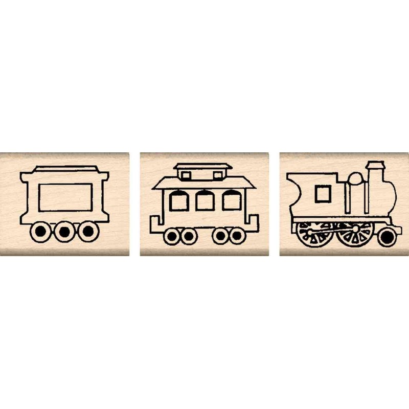 Stamps by Impression 3 piece Train Set Rubber Stamps