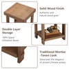 WINWY Solid Wood End Table for Living Room Set of