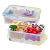 EASYLOCK 2 Pack 1150ML Microwavable Bento Lunch Box with 3