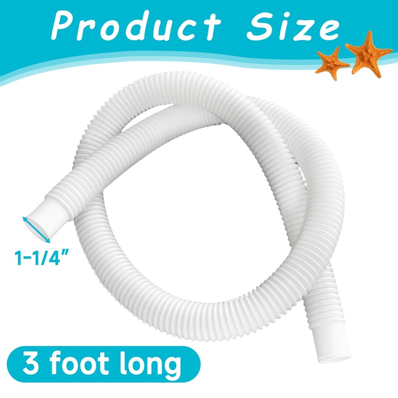 2 Pack 1-1/4 Inch x 3ft Foot Long White Above