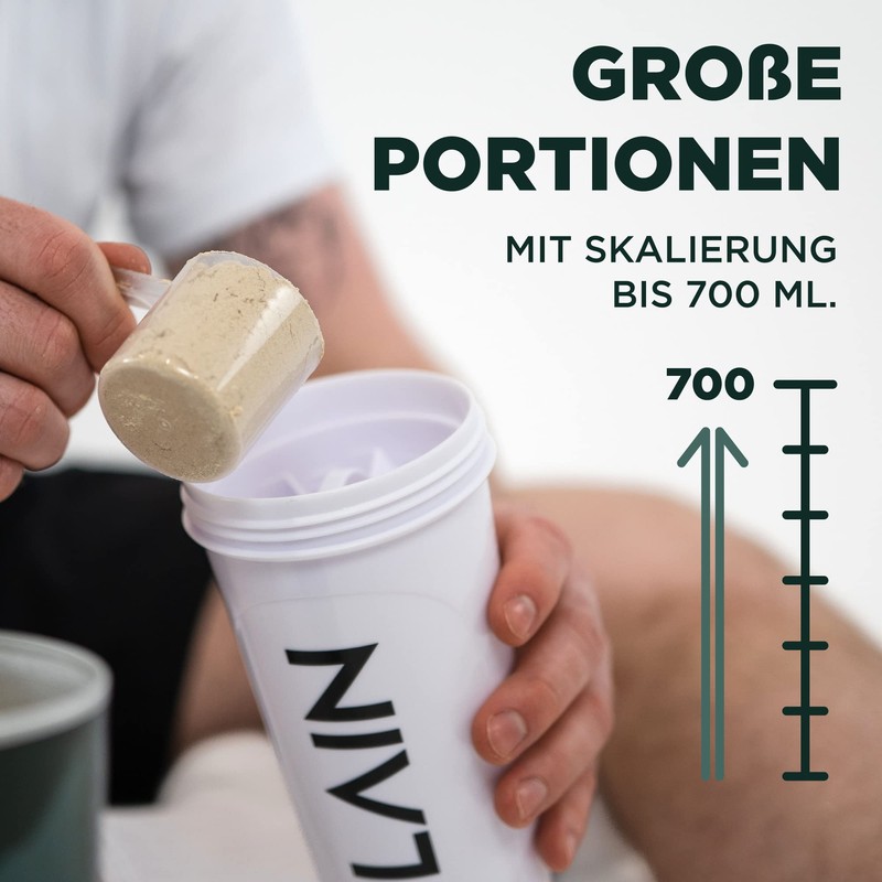 PLAIN - White Shaker / 700 ml / Protein Shaker