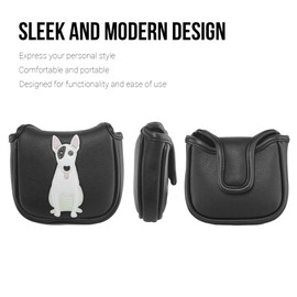 Bull Terrier PU Leather Golf Club Square Mallet Putter Covers Protector