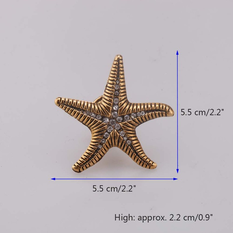 Xinally 6 Pieces Starfish Knobs Coastal Beach Ocean Theme Single