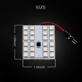 YM E-Bright 1-Set(2PCS) RGB 5050 24SMD LED Panel Dome Light Auto Remote Controlled Colorful Led Lamp DC 12V With T10 BA9S Festoon Adapters
