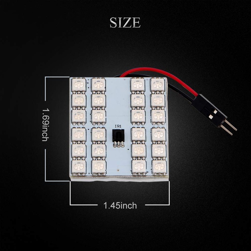 YM E-Bright 1-Set(2PCS) RGB 5050 24SMD LED Panel Dome Light