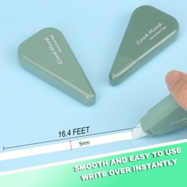 Jovanssen White Correction Tape, 6 Pack, 16.4 Feet Correction Tape, School & Office Supplies, writing supplies and correction supplies (Green)