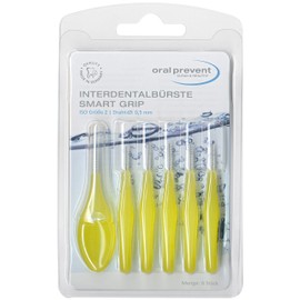 Oral Prevent Interdental Brushes Smart Grip 0.50 mm Yellow Pack of 6