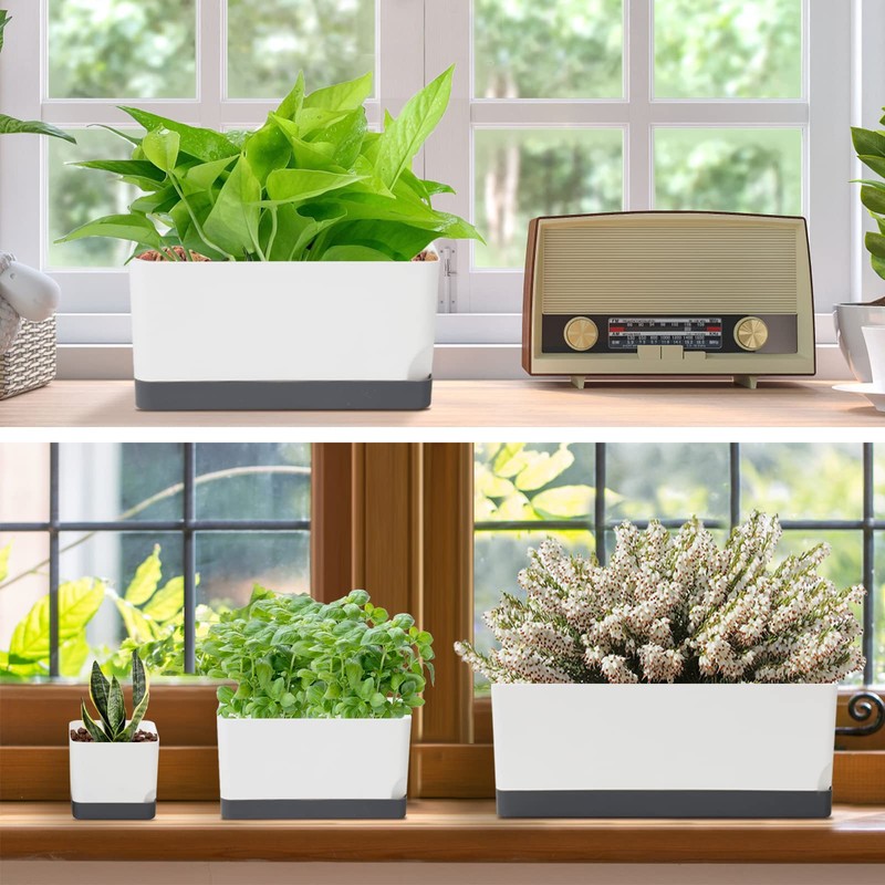 Vugosson Self Watering Planters Pots for Indoor Plants, 7 Pack