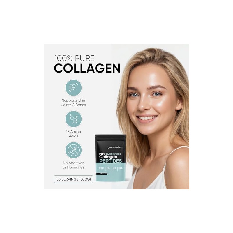 GN Hydrolysed Collagen Peptides Powder, Bovine, Unflavoured, Type I and