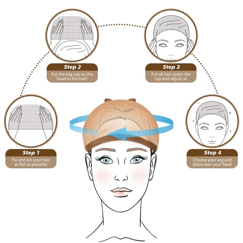 IKOCO HD Wig Cap, 8Pcs Transparent Wig Cap for Women