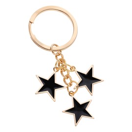 Vin Beauty Women's Stars Bag Charms, Enameled Keychain Cute Dainty Stainless Steel Key Ring for Purse Handbag Backpack Bag Charms, Black