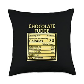 Nutritional Facts Labels Thanksgiving Gifts Store Thanksgiving Christmas Funny Chocolate Fudge Nutrition Facts Throw Pillow, 18x18, Multicolor