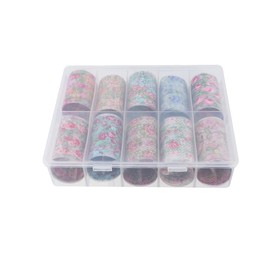 Housoutil Nail Art Stickers 10 Sheets DIY Manicure Stickers for Women Christmas Flower Nail Decals Glue
