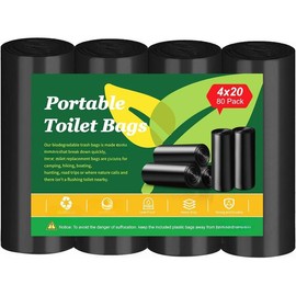 Portable Toilet Bags for Camping, Biodegradable Porta Potty Bags 8 Gallon Thickened Toilet Waste Bags for 5 Gallon Bucket Toilet - Color: 1 Count（Pack of 10）