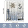 Mocsicka Nautical Sailboat Shower Curtain Lighthouse Compass Anchor Bathroom Shower